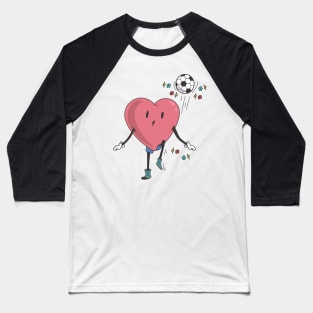 Soccer Heart Player, Retro Soccer Valentines Day Gift Baseball T-Shirt